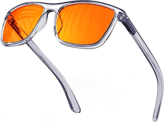 Bloomoak 100% Red Lens Blue Green Light Blocking Glasses- Dual AR Coatings Sleep Glasses Before Bed - Anti Glare, Fatigue
