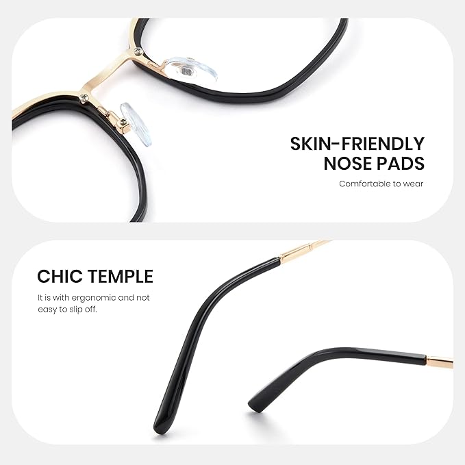 Cyxus Blue Light Glasses for Woman, Stylish Cat Eye Blue Light Blocking Computer Glasses for Working, Laptop and Screen Use