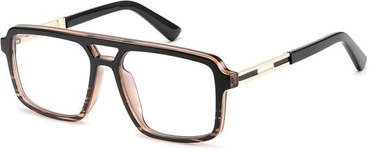 FEISEDY Retro Aviator Blue Light Glasses for Men Women Square Frame Computer Reading/TV/Phones Glasses B0209
