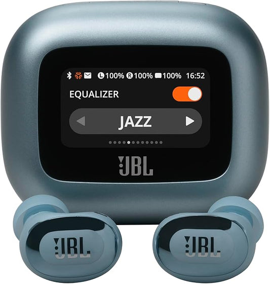 JBL Live Buds 3 - True Wireless Noise-Cancelling Bud-Type Earbuds, 40Hrs Total Playback, Wireless Charging, 6 Mics for Perfect Calls, Multi-Point Connection, IP55 Waterproof and dustproof (Blue)