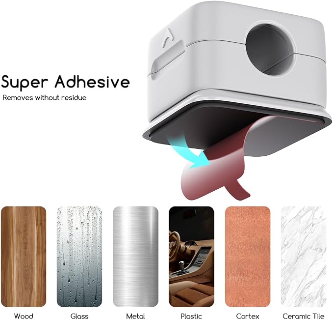 Cord Organizer Holder, 8 Pack Magnetic Desk Cable Clips Management, Hide Phone Charging Cable Keeper, Strong Adhesive Wire Charger Holder for Nightstand, Kitchen Appliances, Office Supplies - Image 4