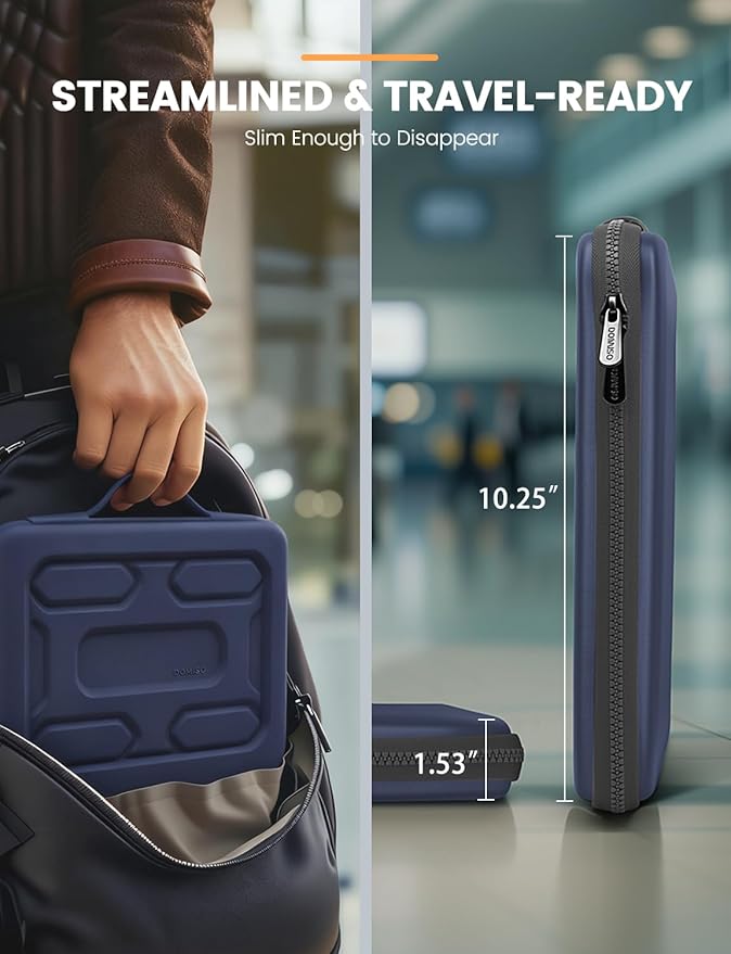 DOMISO 13.3 inch Laptop Sleeve with Handle Shockproof Computer Bag Waterproof EVA Protective Carrying Case for 13-13.3 inch Notebooks/13 MacBook Air/MacBook Pro Retina/Dell XPS 13/HP,Dark Blue