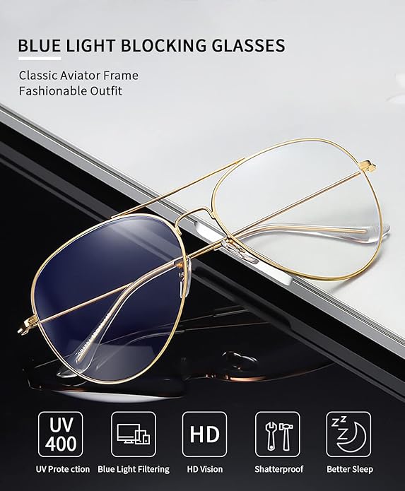 Dollger Blue Light Blocking Glasses women Anti Glare UV Filter Computer Gaming Glasses Retro matal square Eyeglasses Frame