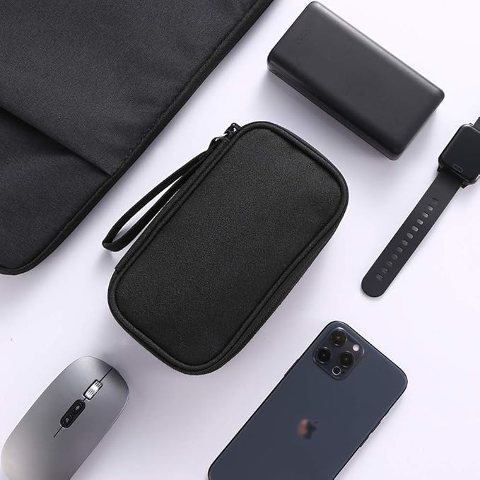 DDgro Electronics Travel Organizer, Tech Accessories Pouch Bag for Cables/Charger & Cords (Small, Black)