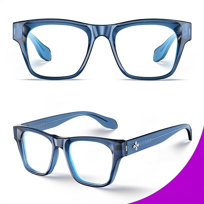 VISOONE Square Blue Light Blocking Glasses TR90 Clear Lens for Women Men BONA
