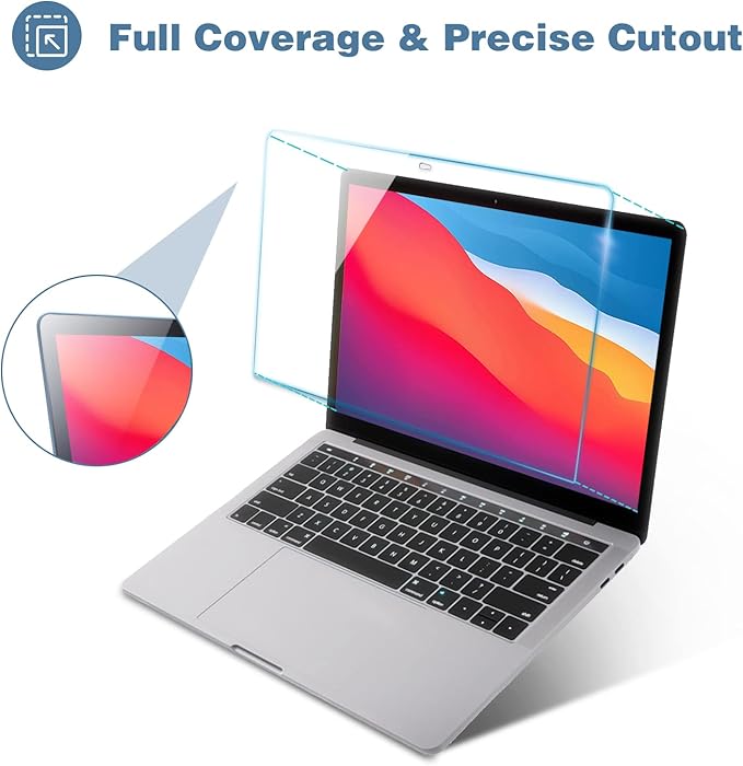 ProCase 2 Pack Tempered Glass Screen Protector for 13 Inch MacBook Air M1 Chip/MacBook Pro 13 M1 M2 Chip, 9H Screen Film Guard for Mac Air 13 (2020-2018)/ Mac Pro 13 (2022-2016)