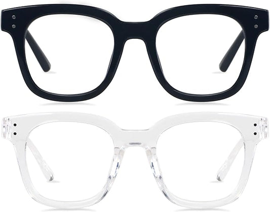 ANDWOOD Blue Light Blocking Glasses Women Computer Screen Oversized Bluelight Blocker for Big Heads Anti Eye Strain