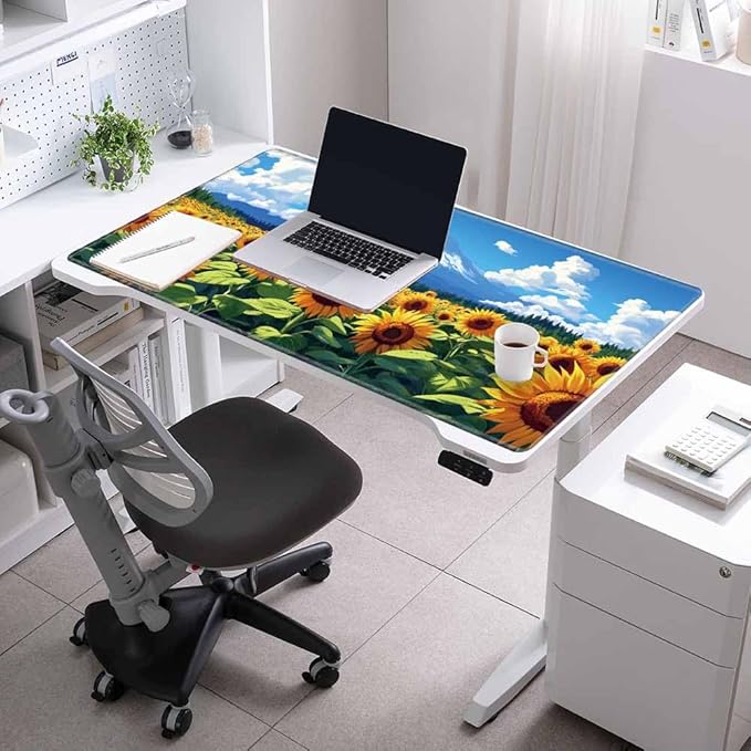 Large Mouse Pad 48x24 Desk Matt for Desktop Gaming Mousepad Sunflower Computer Mat 4XL Huge Desk Pad Oversized Giant Mouse Mat for Girl Women Office Work