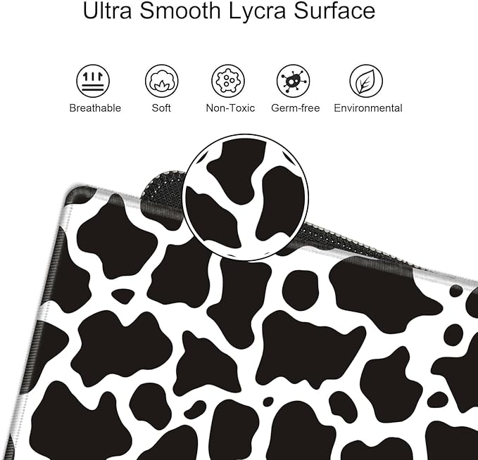 Large Mouse Pad 36 x 24 Desk Mat Gaming Mousepad Cow Print Oversized Desk Pad Huge Giant 4XL Computer Mat for Girl Women Work