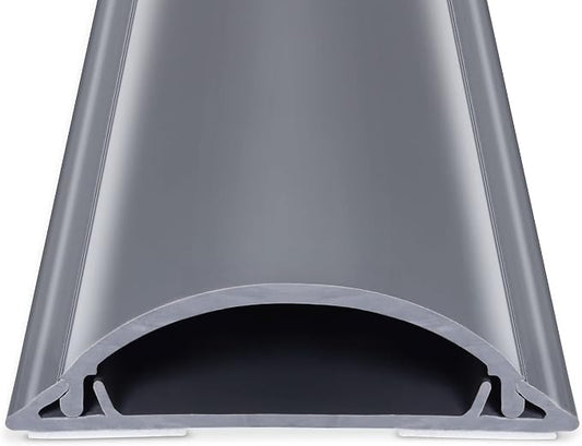 Cord Cover Floor 34in (2 x L17in), Large Capacity Floor Cable Cover, Hard PVC Cord Hider, Wire Cable Management Raceway, Grey, Cord Cavity - 1.8"(W) x 0.6"(H) by ZhiYo
