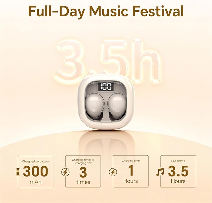 Ear Buds Invisible Mini Earbuds Wireless Bluetooth, Smallest Low Profile Micro Tiny Discreet Hidden Earbuds for Work, Small Headphones, Sleep Wireless Earphone IPX5 Waterproof for Small Ear Canals