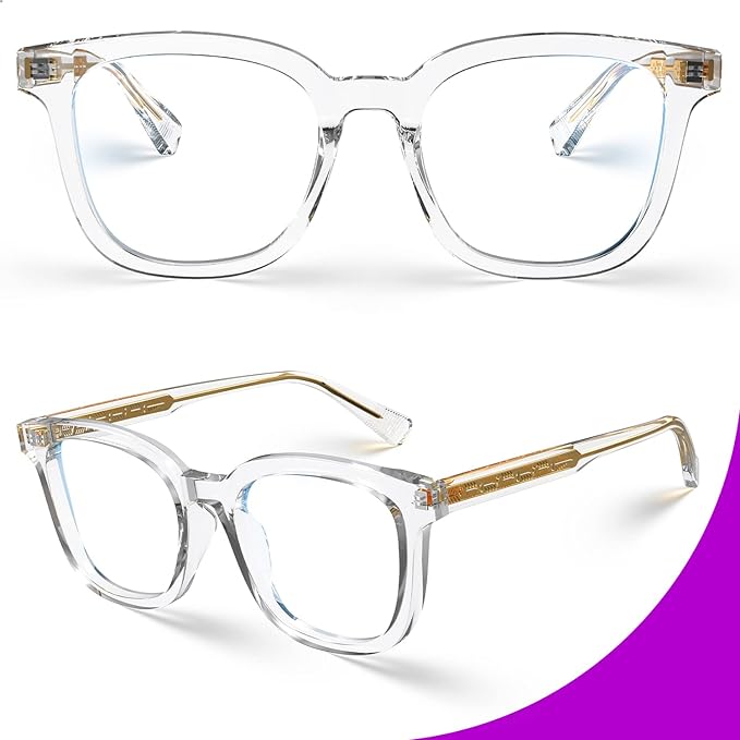 VISOONE Square Blue Light Blocking Glasses TR90 Anti Glare Computer Gaming for Women Men NOE