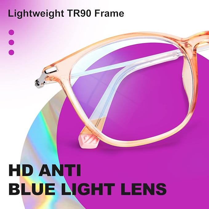 VISOONE Anti Slip TR90 Blue Light Blocking Glasses Size M Eyewear Frame with Anti Glare Eye Protection for Women GaeL