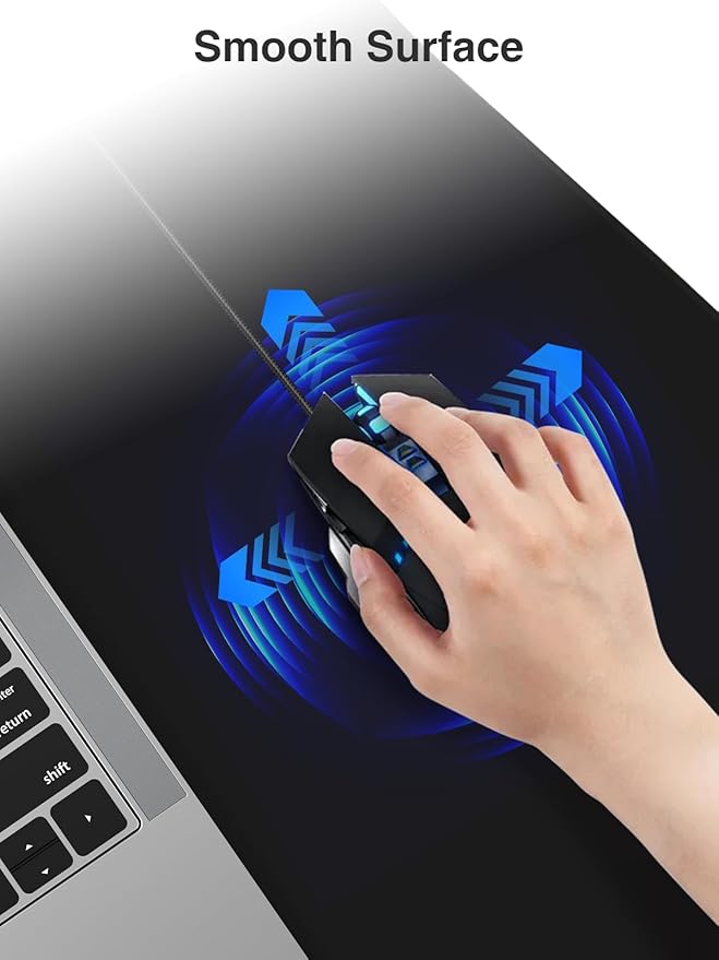 2-in-1 Mouse Pad with Wireless Charging, Gaming Mouse Pad, 31.5"x15.8" Large Desk Mat for Laptop/Keyboard, Waterproof Smooth Surface, Non-Slip Base, No Adapter