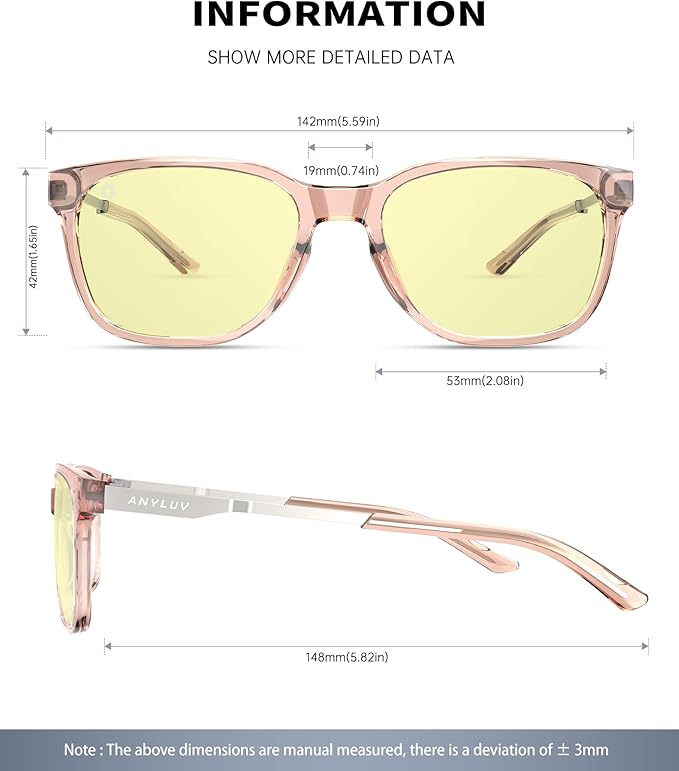 ANYLUV Blue Light Glasses for Men, Lightweight Computer Gaming Glasses, Stylish Anti Eyestrain Blue Light Blocking Men