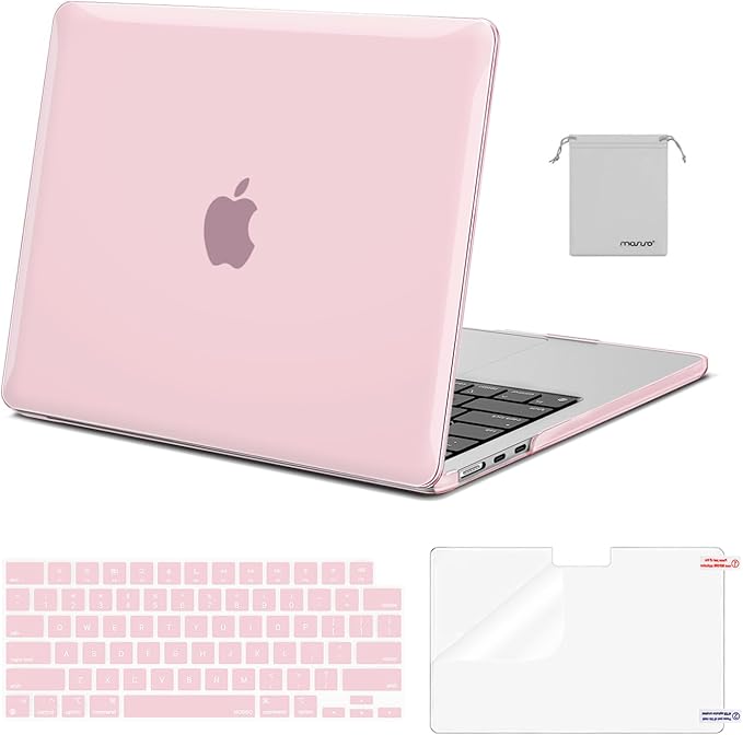 MOSISO Compatible with MacBook Air 13 inch Case M5 2026 M4 2025 M3 M2 2024-2022 A3449 A3240 A3113 A2681,Hard Shell&Keyboard Cover&Screen Film&Pouch for MacBook Air 13.6 inch Case, Rose Pink