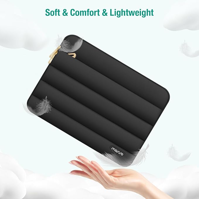 MOSISO Laptop Case 14 inch, 14 inch Puffy Laptop Sleeve Compatible with HP Lenovo Dell ASUS Acer, HP Stream, Dell Latitude, Lenovo IdeaPad, Polyester Horizontal Bag with Small Case, Black