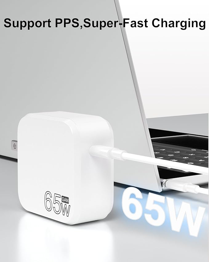 65W/45W GaN Fast Charger Compatible With Samsung Galaxy Book Pro, Pro 360, NP950QDB NP930QDB NP935QDC NP950XDB NP930XDB 15.6”13.3 and Notebook 7/9 series,USB C Cable for Laptop Charger