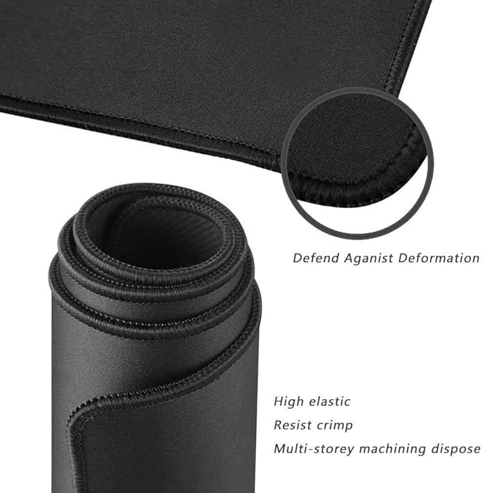Gaming Mouse Pad XXL Extended Desk Pad & Thick Large (800x300x3 mm) Computer Keyboard Mousepad Mouse Mat (80x30 Black)