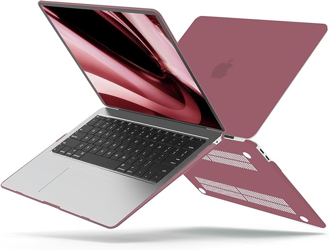 B BELK Compatible with MacBook Air 13 inch Case 2022 2021 2020 2019 2018 A2337 M1 A2179 A1932, Matte Plastic Hard Shell+ Keyboard Cover+Screen Protector for MacBook Air 13.3 inch Case, Tea Petal Pink