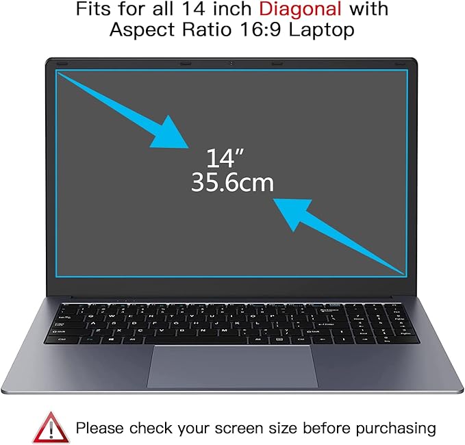 2 Pcs 14 Inch Laptop Anti Blue Light Screen Protector, Eye Protection Blue Light Blocking & Anti Glare Filter Film for 14" with 16:9 Aspect Ratio Laptop