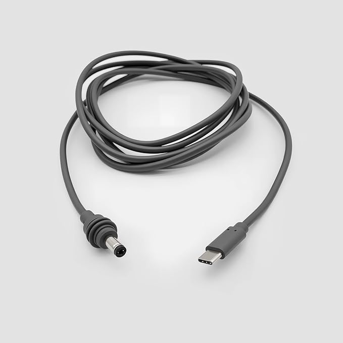 Mini USB C to DC 5.5x2.1mm Power Cable, Type-C to Waterproof DC5521 Cable for Power Bank 65W+ PD Source, Compatible with USB-C Devices, 6.5FT/2M