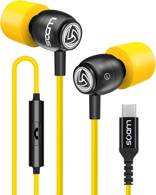 LUDOS Clamor USB C Headphones for iPhone 17 16 15 Pro Max Plus Air iPad Pro, 5 Years Warranty, USB-C Earbuds for Samsung Galaxy S26 S25 S24 S23 Ultra S22 S21 FE S20 A55 A54 A53, USB Type C Earphones