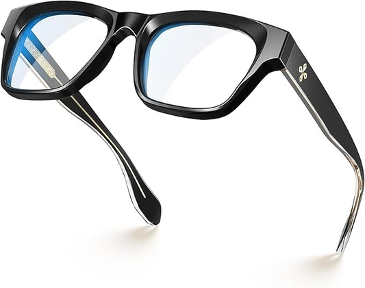 VISOONE Square Blue Light Blocking Glasses TR90 Clear Lens for Women Men BONA