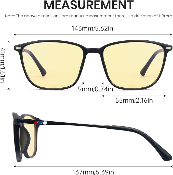 Cyxus Amber Blue Light Blocking Glasses Men Women for Gaming Computer TR90 frame Anti Eyestrain UV400 8208