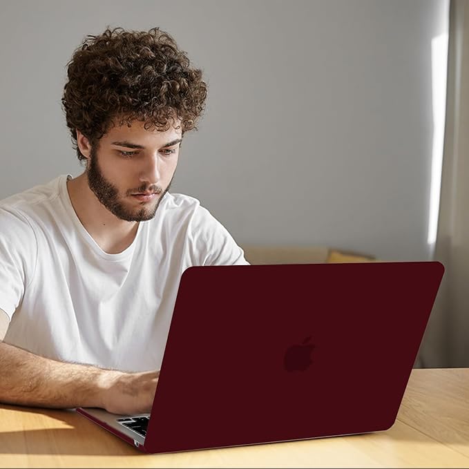 B BELK Compatible with MacBook Air 13 inch Case M5 2026 2025-2022 M4 M3 M2 A3449 A3240 A3113 A2681, Plastic Hard Shell Case+Keyboard Cover+Screen Protector for MacBook Air 13.6 inch Case, Marsala Red
