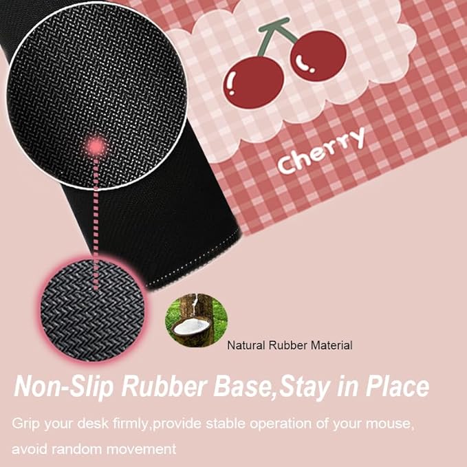 Gaming Mouse Pad 31.5x11.8 inch XL Large Extended Mouse Pad, Big Mousepad Desk Mat for Computer with Non-Slip Rubber Base and Stitched Edge-Checkered Cherry