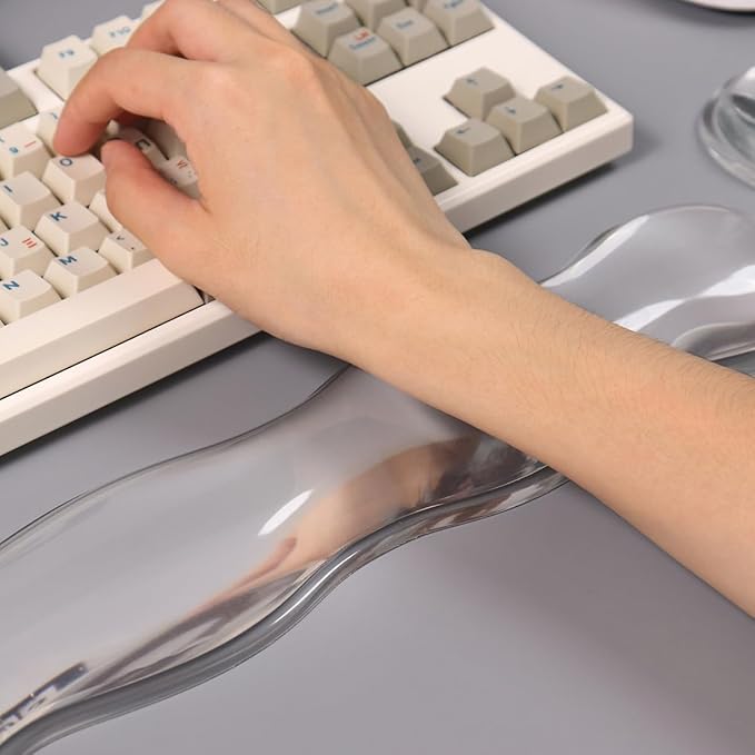 Sumgsn Silicone Gel Keyboard & Mouse Wrist Rest Set, White Cool Soft Ergonomic Wrist Rest, Relax Your Wrist, for Laptop Computer Office & Home