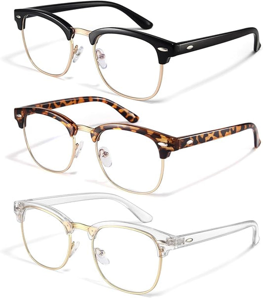 racico Blue Light Glasses for Men & Women - Mixed Material + Metal Frames with UV Protection Coating