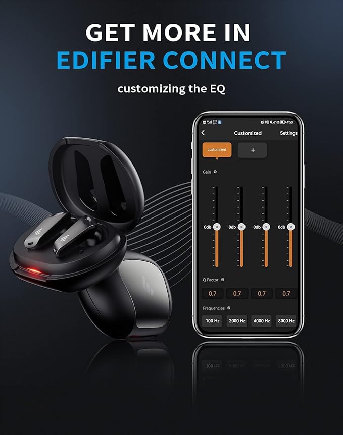 Edifier NeoBuds Pro Hi-Res Earbuds - Hybrid Active Noise Cancelling - with LDAC & LHDC - 6-Mics, APP Control, Gaming Mode - Black