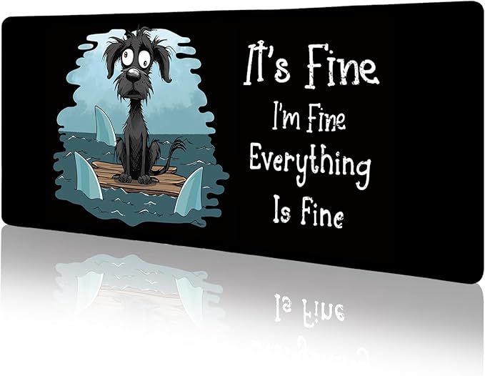 Funny Dog Mouse Pad Large Desk Mat, Extra Large Gaming Computer Mousepad with Stitched Edges Non-Slip, It's Fine Keyboard Mouse Pad for Desktop Cute Home Office Desk Accessories 31.5in