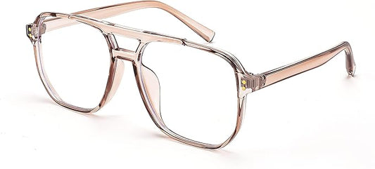 FEISEDY Blue Light Blocking Glasses Fake Nerd Clear Square Computer Lightweight Pilot Glasses Frame Oversized B2866