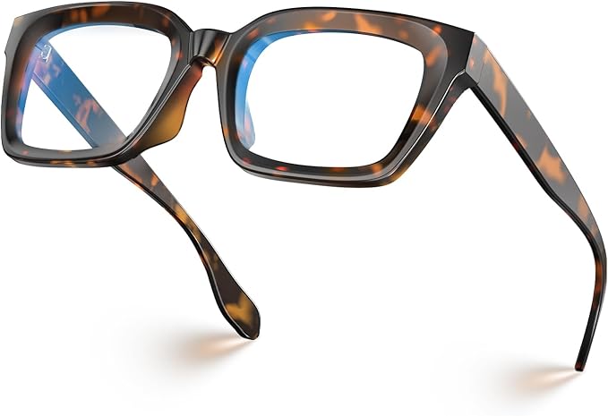 VISOONE Chunky Square Blue Light Blocking Glasses with Anti Computer Glare for Working Women Men MONTANA