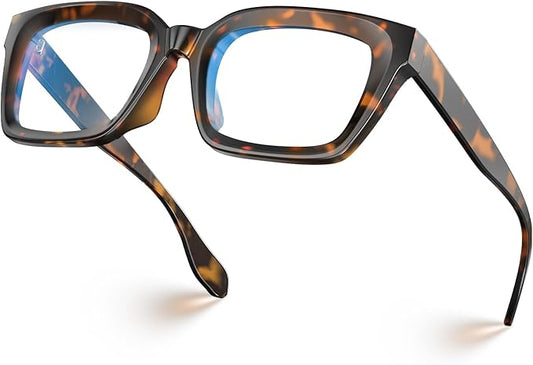 VISOONE Chunky Square Blue Light Blocking Glasses with Anti Computer Glare for Working Women Men MONTANA