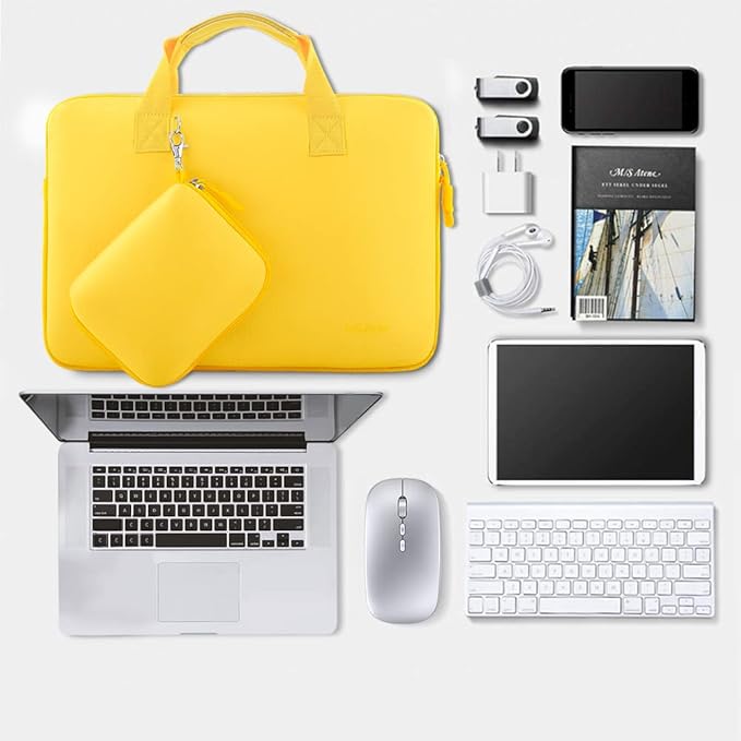 Hseok Laptop Sleeve 13.3-14 inch Case with Small Pouch, Neoprene Computer Bag Compatible with MacBook Neo/Pro 14 M5/M4/M3/M2/M1, Mac Air/Pro 13.3, XPS 14 and Most 13-14 inch Notebooks,Y02L01