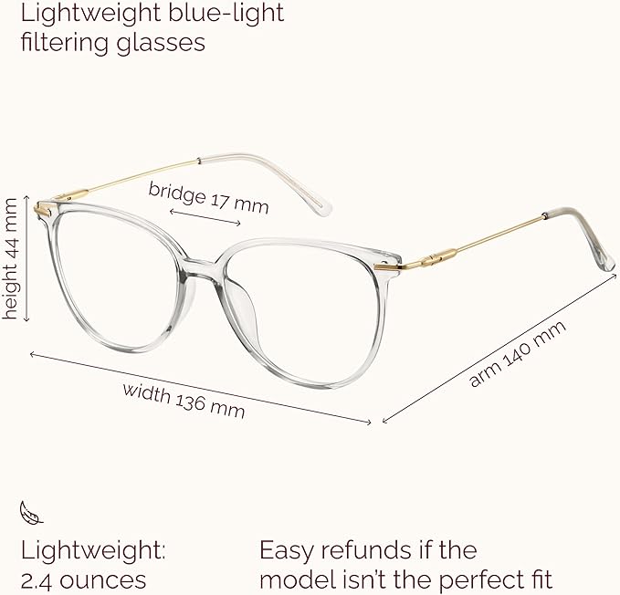 Gaoye Blue Light Blocking Glasses Women/Men, Fashion Cat Eye Fake Eyeglasses UV Ray Filter Computer Gaming Glasses (Black+Transparent)