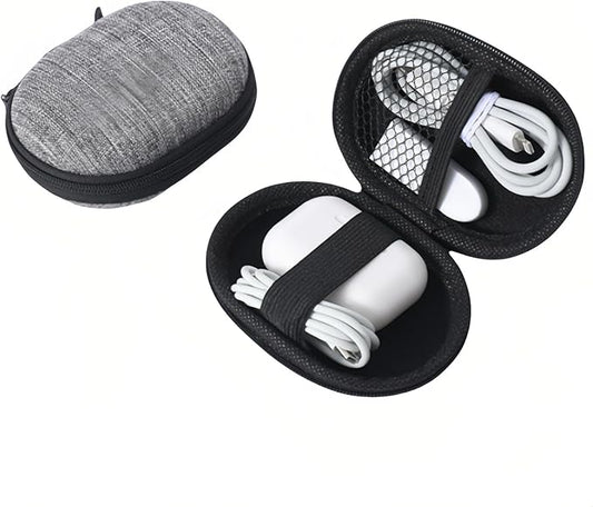 Chinshwehaw Electronic Accessories Organizer Bag: EVA Hard Shell Shockproof, Hard Shell Tech Organizer Case - Water Resistant Travel Storage for Cables Charger Earphones USB SD Card (Oval)