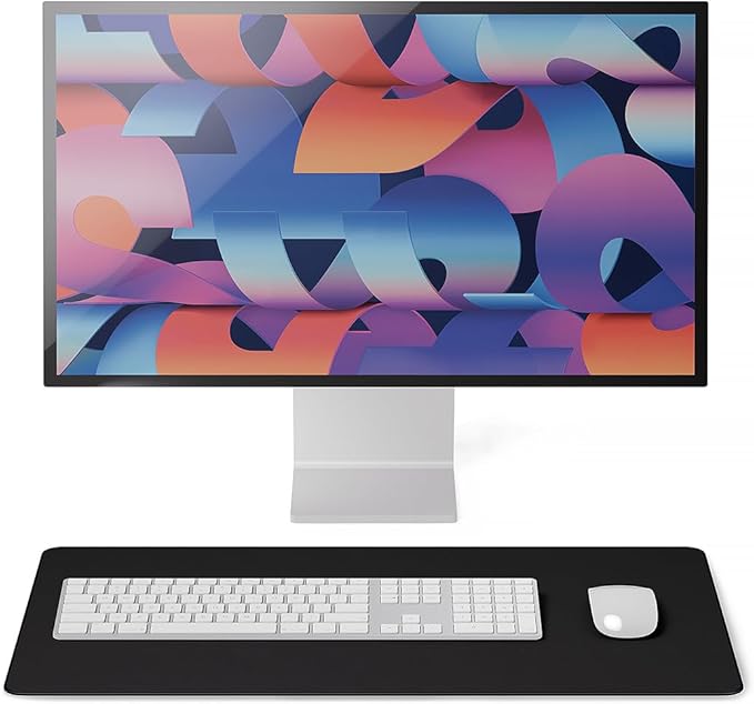 Jotsome Leather Desk Pad Mat, Non-Slip Desk Blotter Pad - Desk Protector for Office, Home, Laptop, and Desktop (Black, 24" x 14")