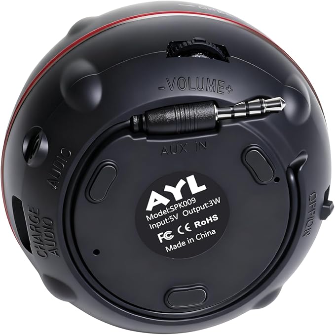 AYL Portable Bluetooth Speakers Mini Speaker, Ideal Beach Accessories, Unisex Gifts, Black, Perfect for Laptop, MP3, iPhone, iPad, Parlante, Gender Neutral Gifts for Adults with 3.5mm Aux Input