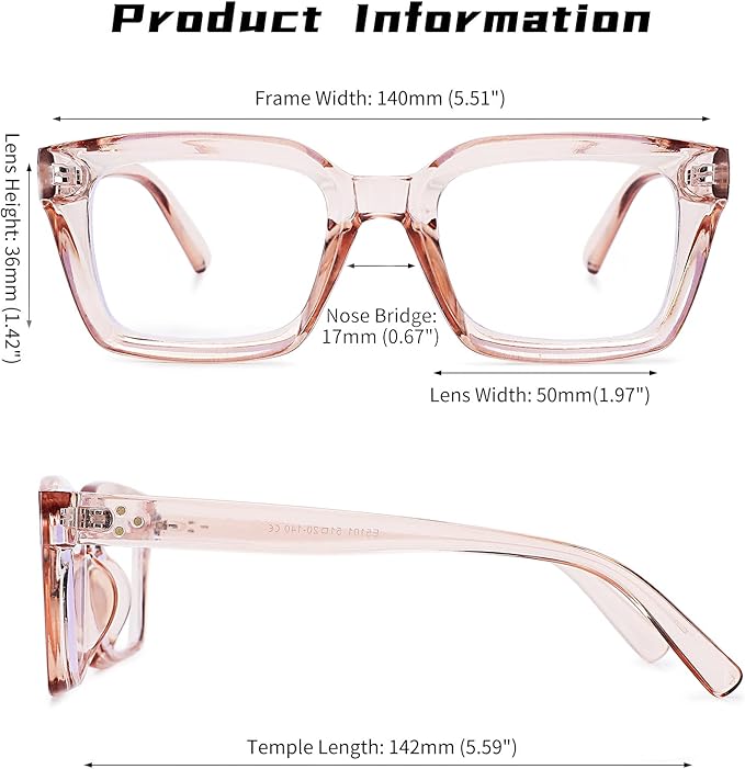 COASION Blue Light Blocking Eyeglasses Classic Thick Square Rim Frame Eyewear for Women Men