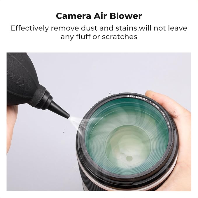 K&F CONCEPT 15-in-1 Camera Lens Cleaning Kit with Camera Blower, Glasses Wipes*10, Cleaning Liquid, Microfiber Cleaning Cloth*2, Lens Cleaning Pen for DSLR Camera Lens Filter Cell Phones - Image 2