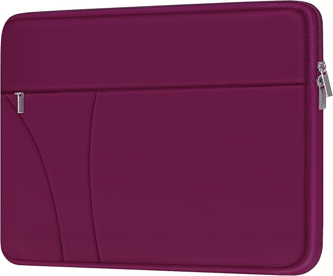Laptop Sleeve Case 14 inch, Traveling Laptop Cover with Zippered Pocket, Shockproof Protective Carrying Briefcase Computer Bag for 14" MacBook Air/Pro, HP, Dell, Lenovo, Acer, Rose Red