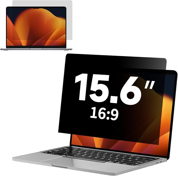 Laptop Privacy Screen 15.6 Inch 16:9, Anti Glare Film Blue Light Filter, Computer Privacy Screen Shield Compatible with 15.6'' Hp Acer Asus Lenovo Dell Samsung Portable Monitor Protector