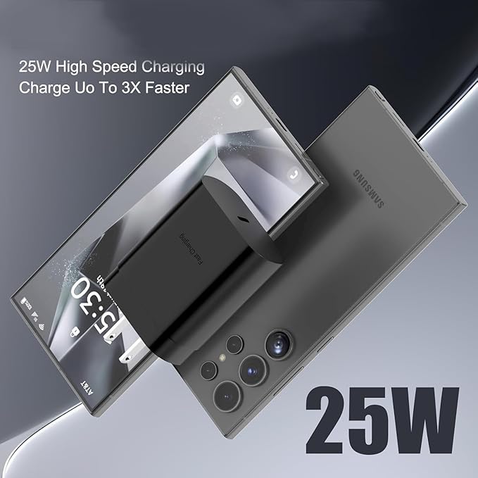 Type C Charger，Fast Charging USB C Chargers Block 25w Fast Wall Chargers for Samsung S25/S24/S23/S22/S21 Ultra/S20/S20 Ultra/Note 20 Ultra，Android Charger【2-Pack】