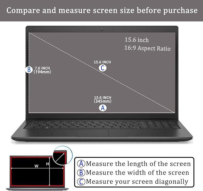 i-Tensodo 2 Pack 15.6" Laptop Tempered Glass Screen Protector, for 15.6'' HP/Dell/ASUS/Sony/Samsung/Lenovo/Acer/MSI/LG, Aspect Ratio 16:9 Laptop, 9H,Bubble Free