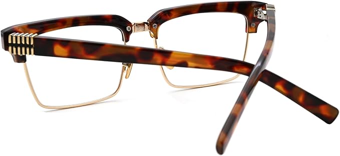 Semi Rimless Rectangle Blue Light Glasses Men Women Black Square Eyewear